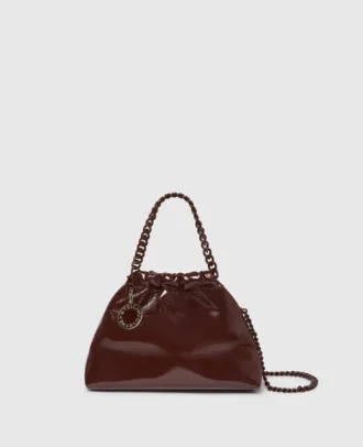 Borsa a tracolla con coulisse Falabella in vernice