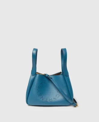 Borsa a tracolla con doppio manico e logo