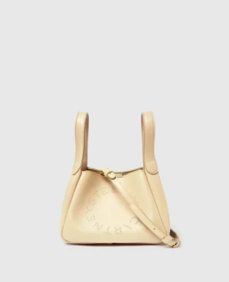 Borsa a tracolla con doppio manico e logo
