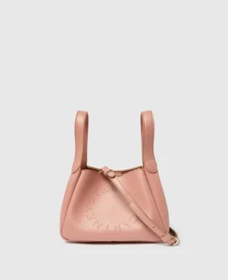 Borsa a tracolla con doppio manico e logo