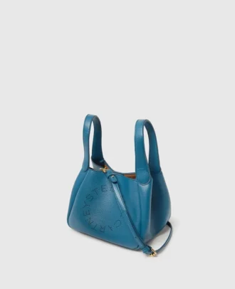 Borsa a tracolla con doppio manico e logo