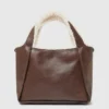 Borsa a tracolla con fodera in peluche con logo Borsa a tracolla con fodera in peluche con logo