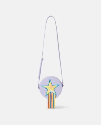 Borsa a tracolla con frange e stampa a stelle