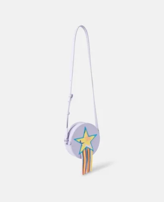 Borsa a tracolla con frange e stampa a stelle