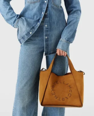 Borsa a tracolla con manico superiore e logo