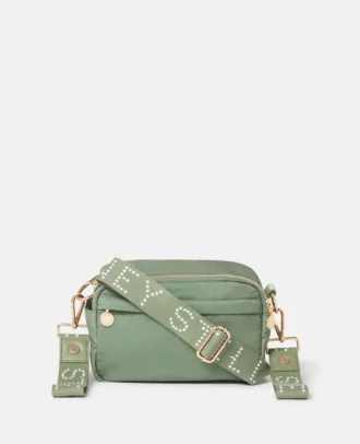 Borsa a tracolla con nastro con logo
