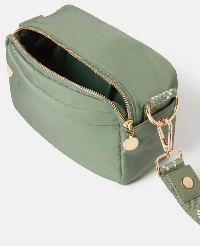 Borsa a tracolla con nastro con logo