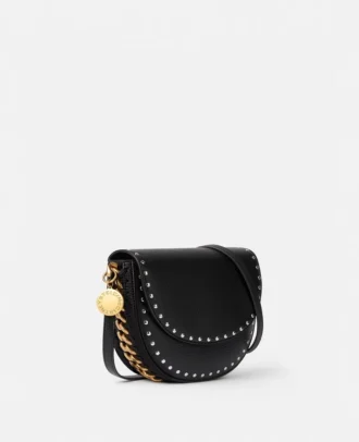 Borsa a tracolla con patta media Frayme Studded Grainy Alter Mat