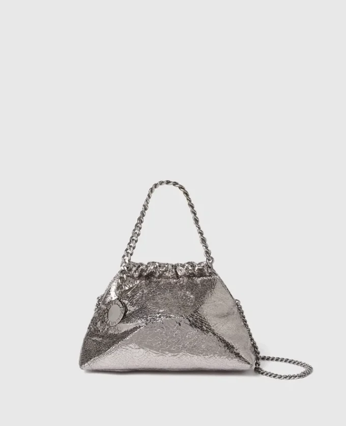 Borsa a tracolla Falabella con coulisse metallica craquelé Borsa a tracolla Falabella con coulisse metallica craquelé