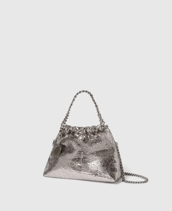 Borsa a tracolla Falabella con coulisse metallica craquelé Borsa a tracolla Falabella con coulisse metallica craquelé