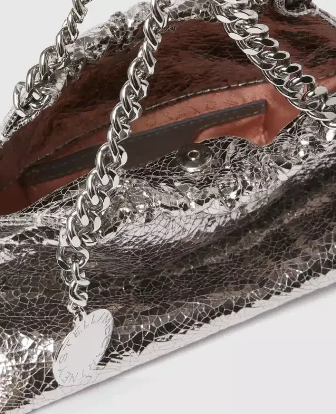 Borsa a tracolla Falabella con coulisse metallica craquelé Borsa a tracolla Falabella con coulisse metallica craquelé