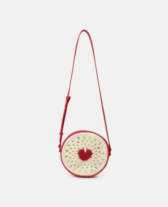 Borsa a tracolla Heart Raffia