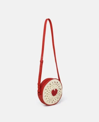Borsa a tracolla Heart Raffia