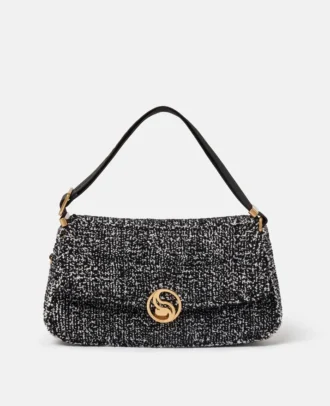 Borsa a tracolla imbottita in tweed S-Wave