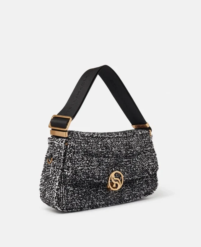 Borsa a tracolla imbottita in tweed S-Wave Borsa a tracolla imbottita in tweed S-Wave
