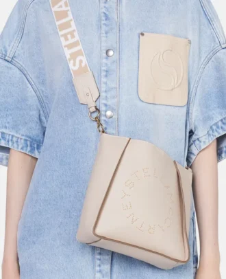 Borsa a tracolla quadrata con logo