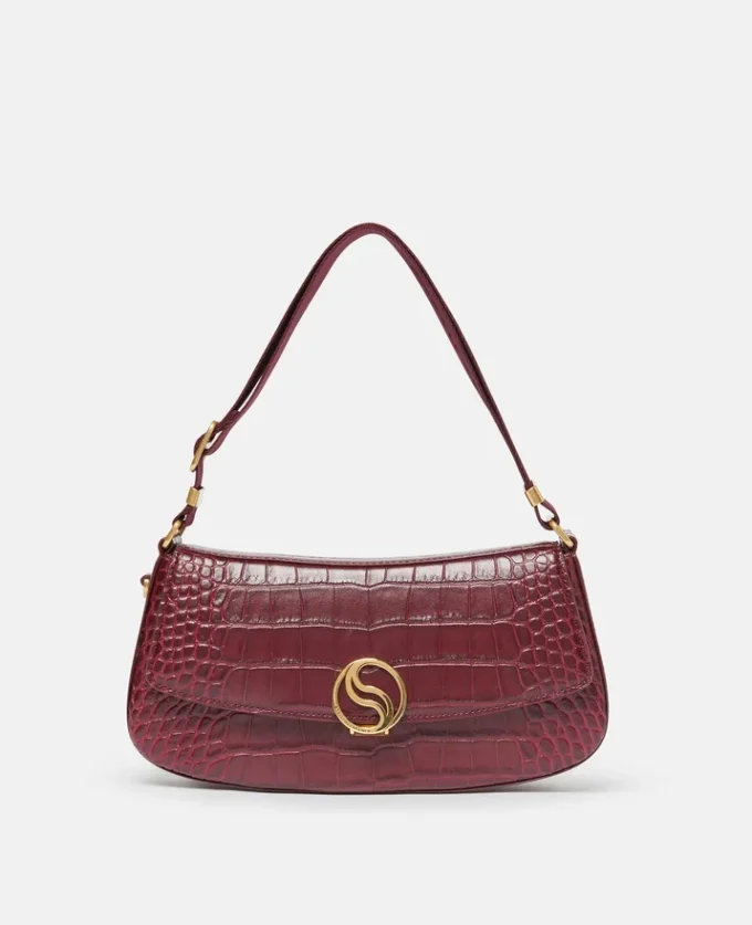 Borsa a tracolla S-Wave con effetto coccodrillo goffrato Borsa a tracolla S-Wave con effetto coccodrillo goffrato