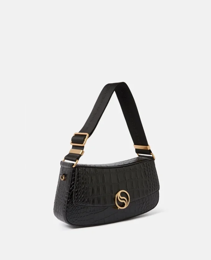 Borsa a tracolla S-Wave con effetto coccodrillo goffrato Borsa a tracolla S-Wave con effetto coccodrillo goffrato
