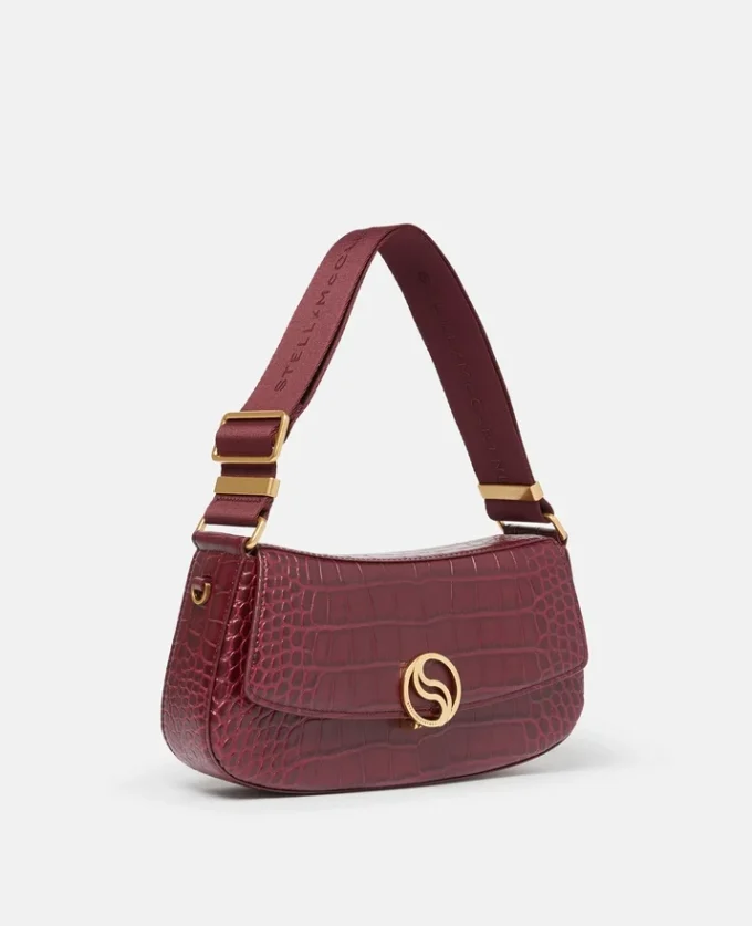 Borsa a tracolla S-Wave con effetto coccodrillo goffrato Borsa a tracolla S-Wave con effetto coccodrillo goffrato