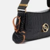 Borsa a tracolla S-Wave con effetto coccodrillo goffrato Borsa a tracolla S-Wave con effetto coccodrillo goffrato
