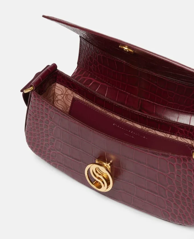 Borsa a tracolla S-Wave con effetto coccodrillo goffrato Borsa a tracolla S-Wave con effetto coccodrillo goffrato