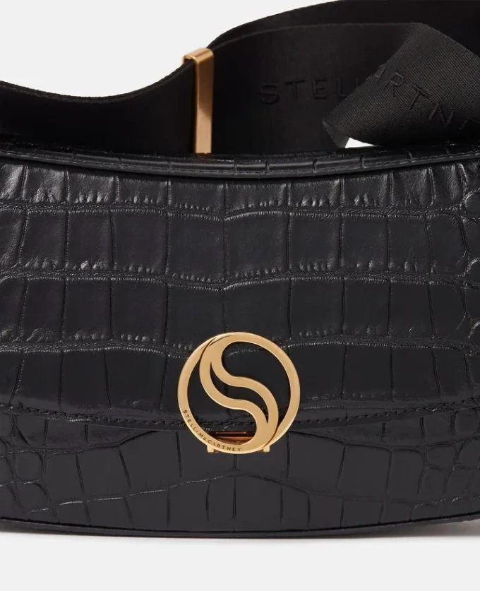 Borsa a tracolla S-Wave con effetto coccodrillo goffrato Borsa a tracolla S-Wave con effetto coccodrillo goffrato