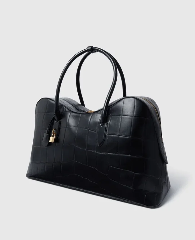 Borsa da weekend Ryder con stampa coccodrillo