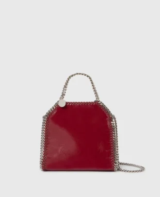Borsa Falabella Tiny Tote in vernice stropicciata