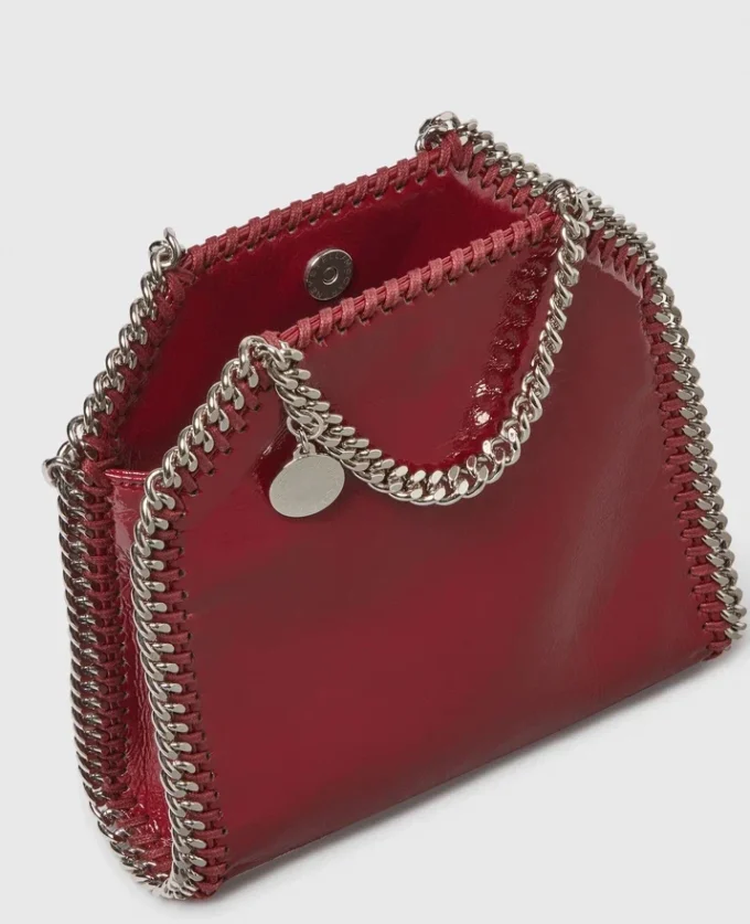 Borsa Falabella Tiny Tote in vernice stropicciata Borsa Falabella Tiny Tote in vernice stropicciata