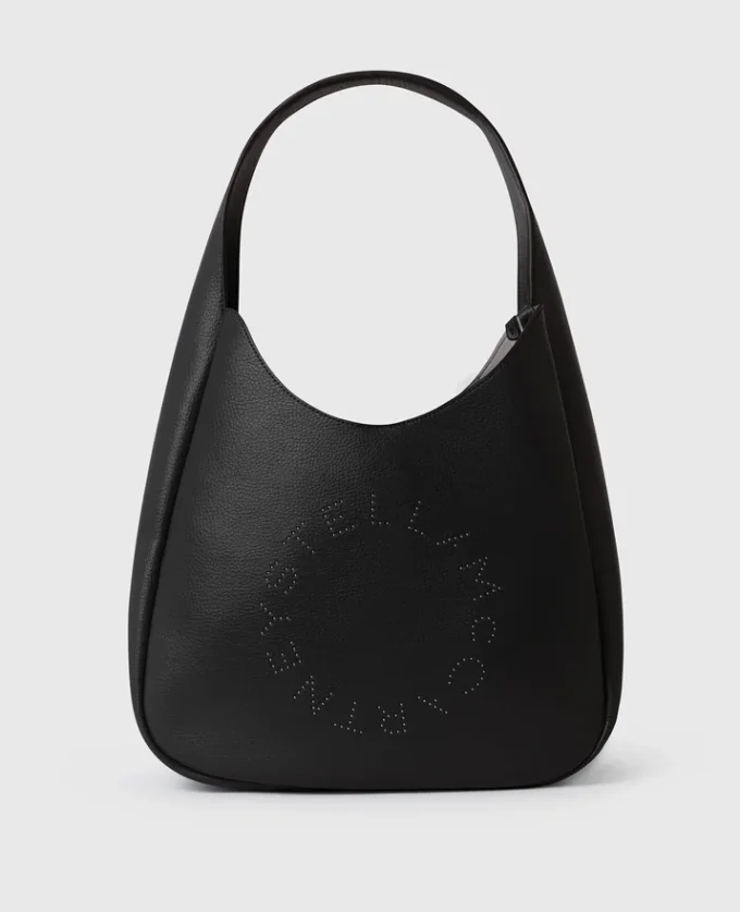 Borsa hobo grande con logo borchiato Borsa hobo grande con logo borchiato
