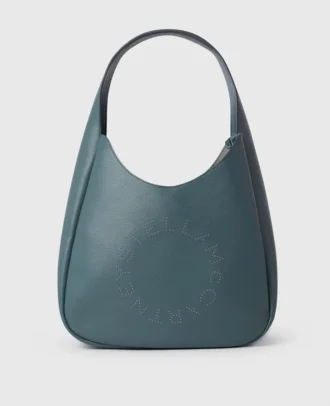 Borsa hobo grande con logo borchiato