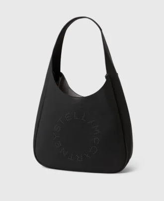 Borsa hobo grande con logo borchiato