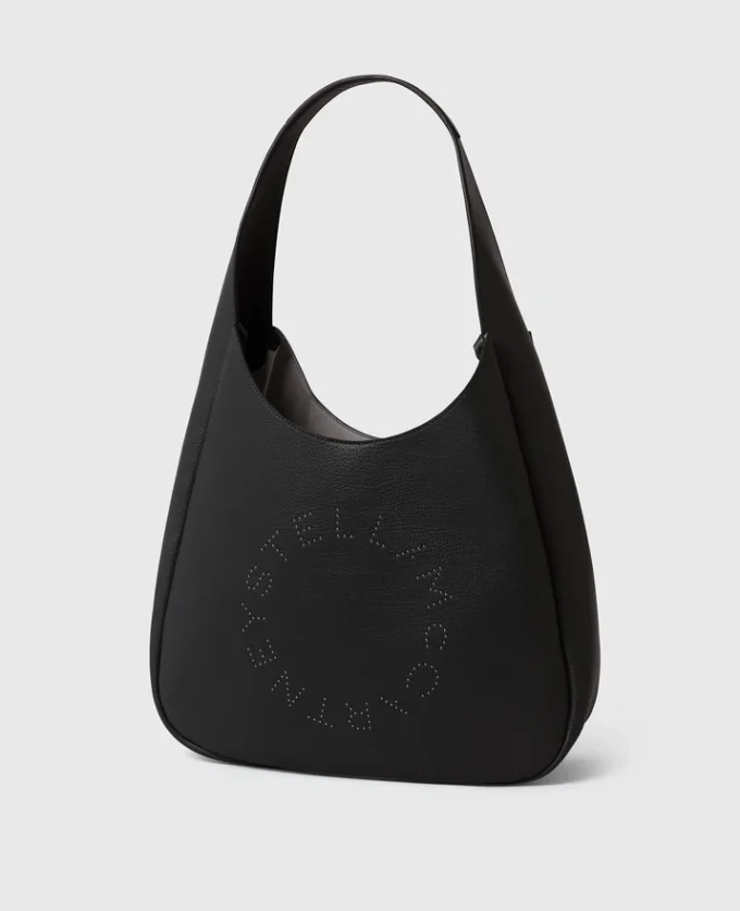 Borsa hobo grande con logo borchiato Borsa hobo grande con logo borchiato