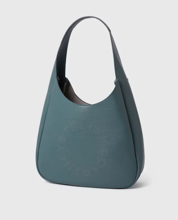 Borsa hobo grande con logo borchiato Borsa hobo grande con logo borchiato