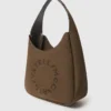 Borsa hobo grande in pelle scamosciata con logo Borsa hobo grande in pelle scamosciata con logo