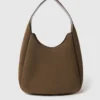 Borsa hobo grande in pelle scamosciata con logo Borsa hobo grande in pelle scamosciata con logo