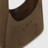 Borsa hobo grande in pelle scamosciata con logo Borsa hobo grande in pelle scamosciata con logo