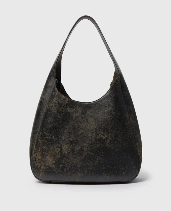 Borsa hobo grande slouchy invecchiata con logo Borsa hobo grande slouchy invecchiata con logo