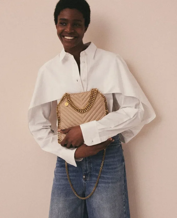 Borsa mini tote Falabella Chevron trapuntata Borsa mini tote Falabella Chevron trapuntata