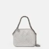 Borsa mini tote Falabella in rete di cristalli