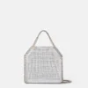 Borsa mini tote Falabella in rete di cristalli