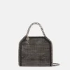 Borsa mini tote Falabella in rete di cristalli
