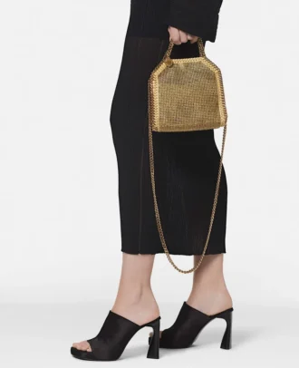 Borsa mini tote Falabella in rete di cristalli Borsa mini tote Falabella in rete di cristalli