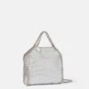 Borsa mini tote Falabella in rete di cristalli