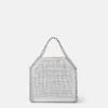 Borsa mini tote Falabella in rete di cristalli
