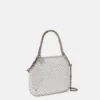 Borsa mini tote Falabella in rete di cristalli