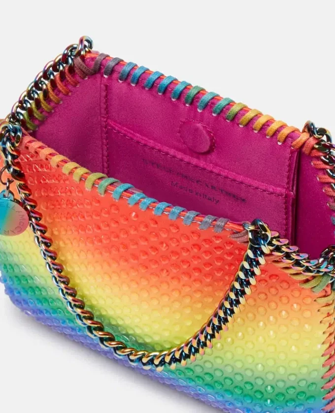 Borsa mini tote Falabella Rainbow Crystal Dégradé