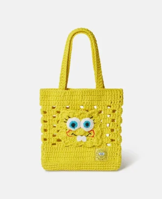Borsa tote all’uncinetto con grafica SpongeBob