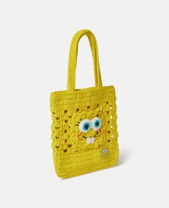 Borsa tote all’uncinetto con grafica SpongeBob