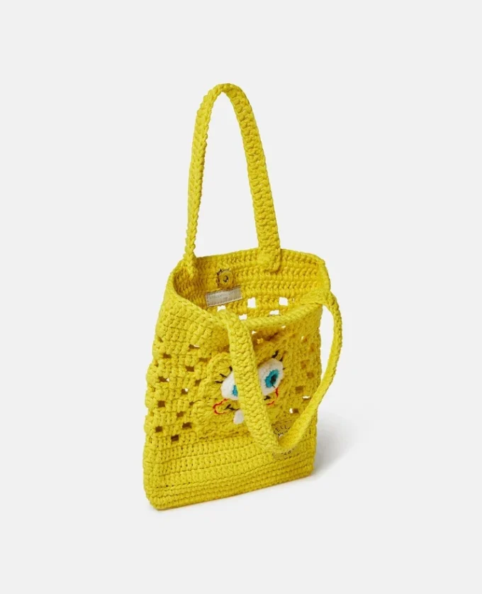 Borsa tote all’uncinetto con grafica SpongeBob Borsa tote all’uncinetto con grafica SpongeBob